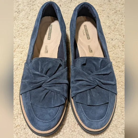 Clarks Shoes Clarks Womens Sharon Dasher Loafer Blue Suede